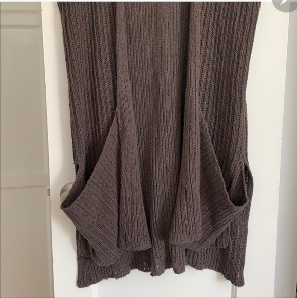 Free People Brown Maxi Cardigan Sweater with Pockets - Picture 5 of 7